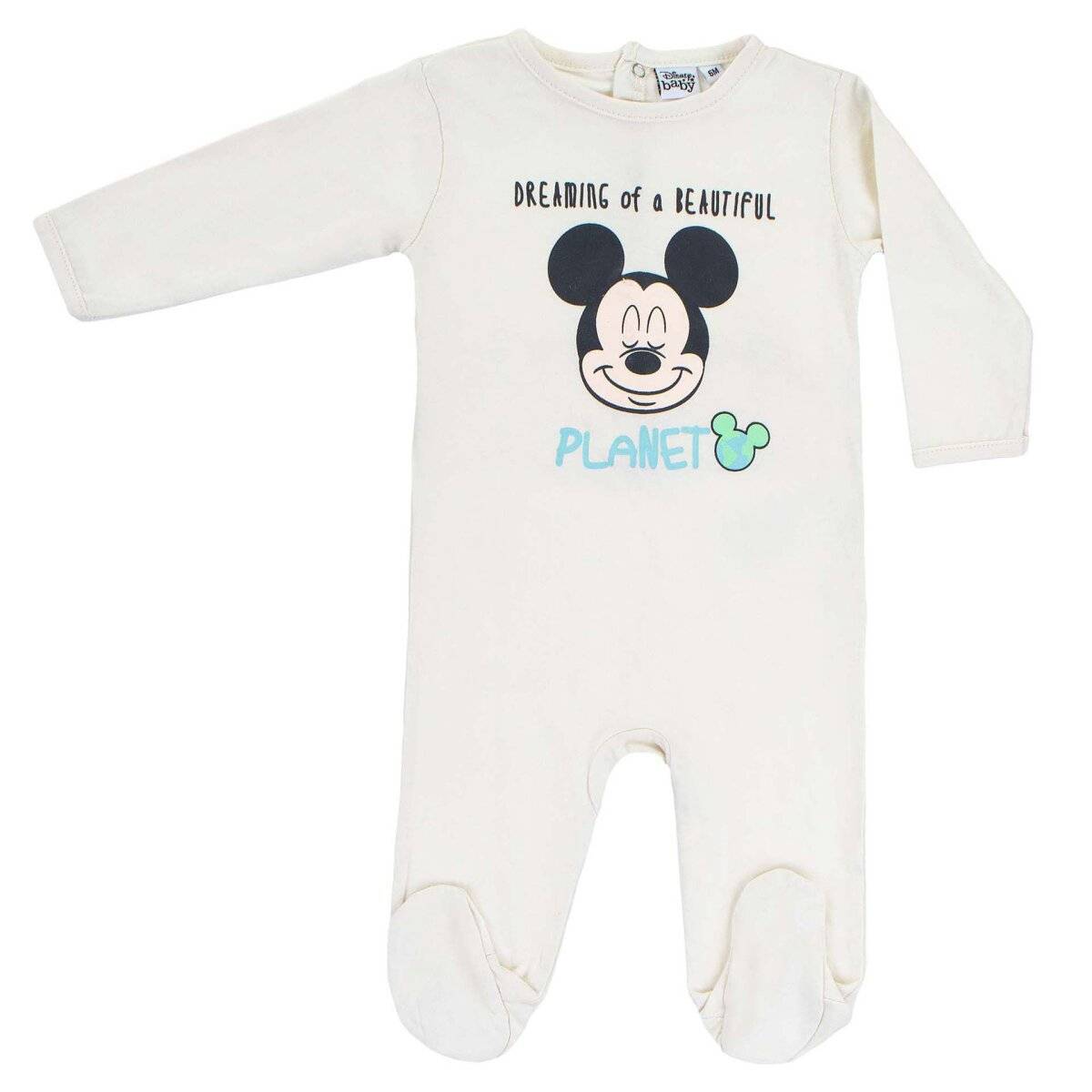 Disney Mickey Maus Strampler – Hautfreundlicher Baby Outfit aus Bio-Baumwolle 12 Monate Weiß