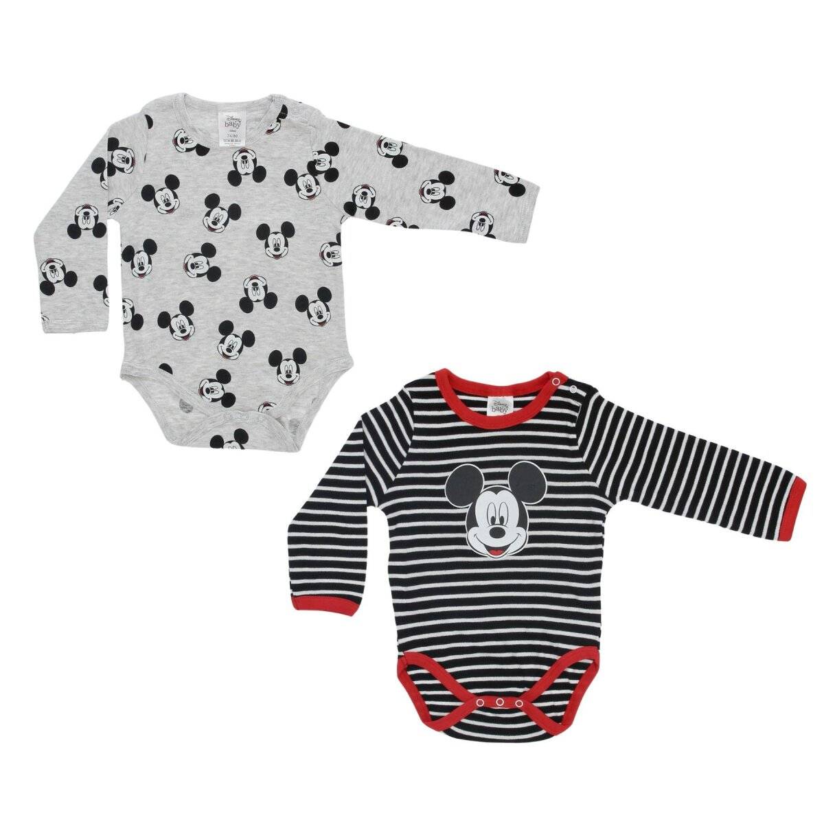 Disney Mickey Maus 2er-Pack Baby Body Einteiler Baby-Overall 62/68