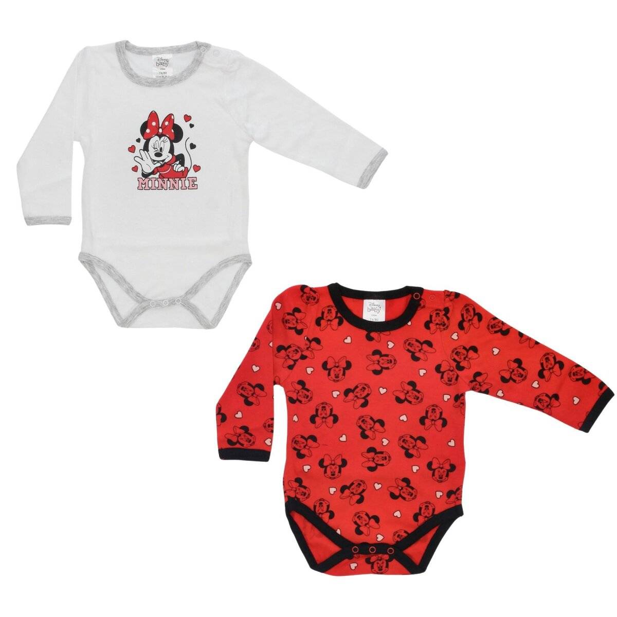 Disney Minnie Maus 2-er Pack baby body Baby-Outfit kuscheliger Einteiler für Babys 62/68