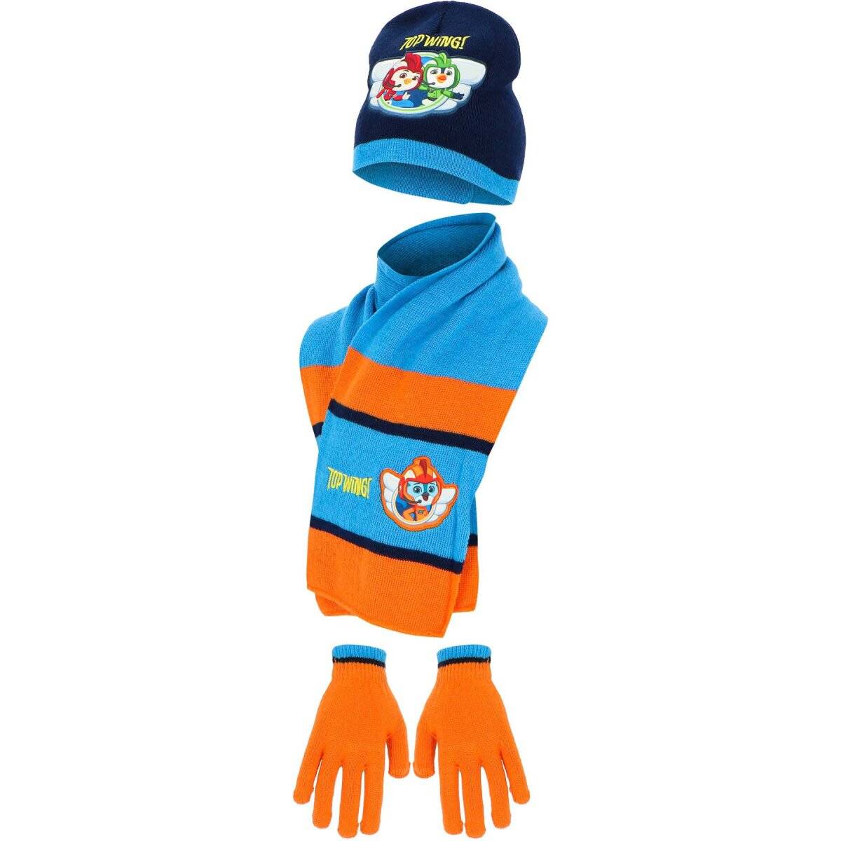 Top Wing Set mit Mütze Schal und Handschuhen 44/46 für Kinder Blau