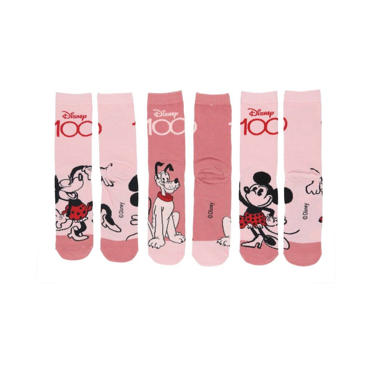 Disney Minnie Mouse Socken 3er Set – Niedliches Rosa-Design für kleine Fans 39/42 cm