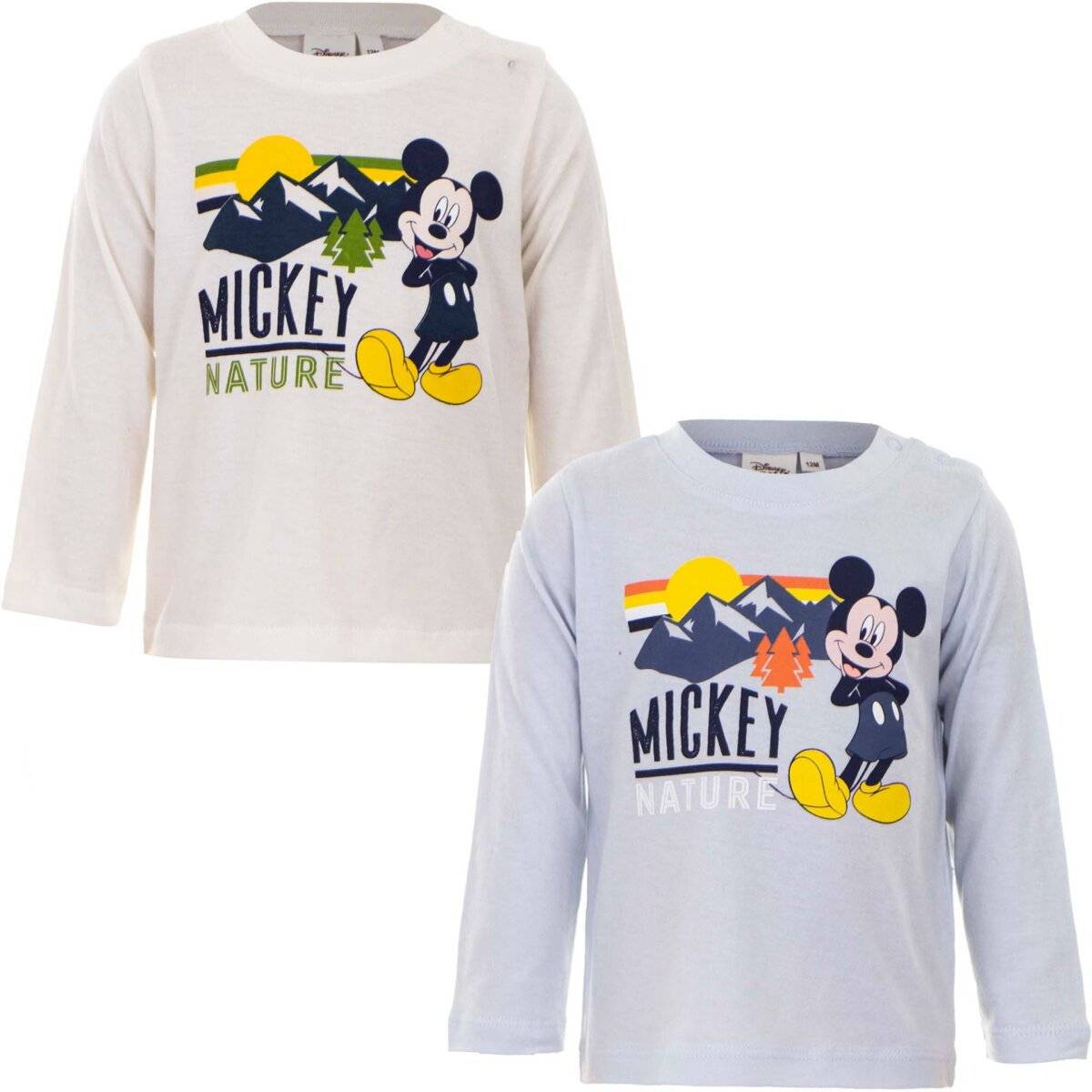 Mickey Mouse Baby Longsleeve 100% Bio Baumwolle niedliches Design Blau 12 Monate