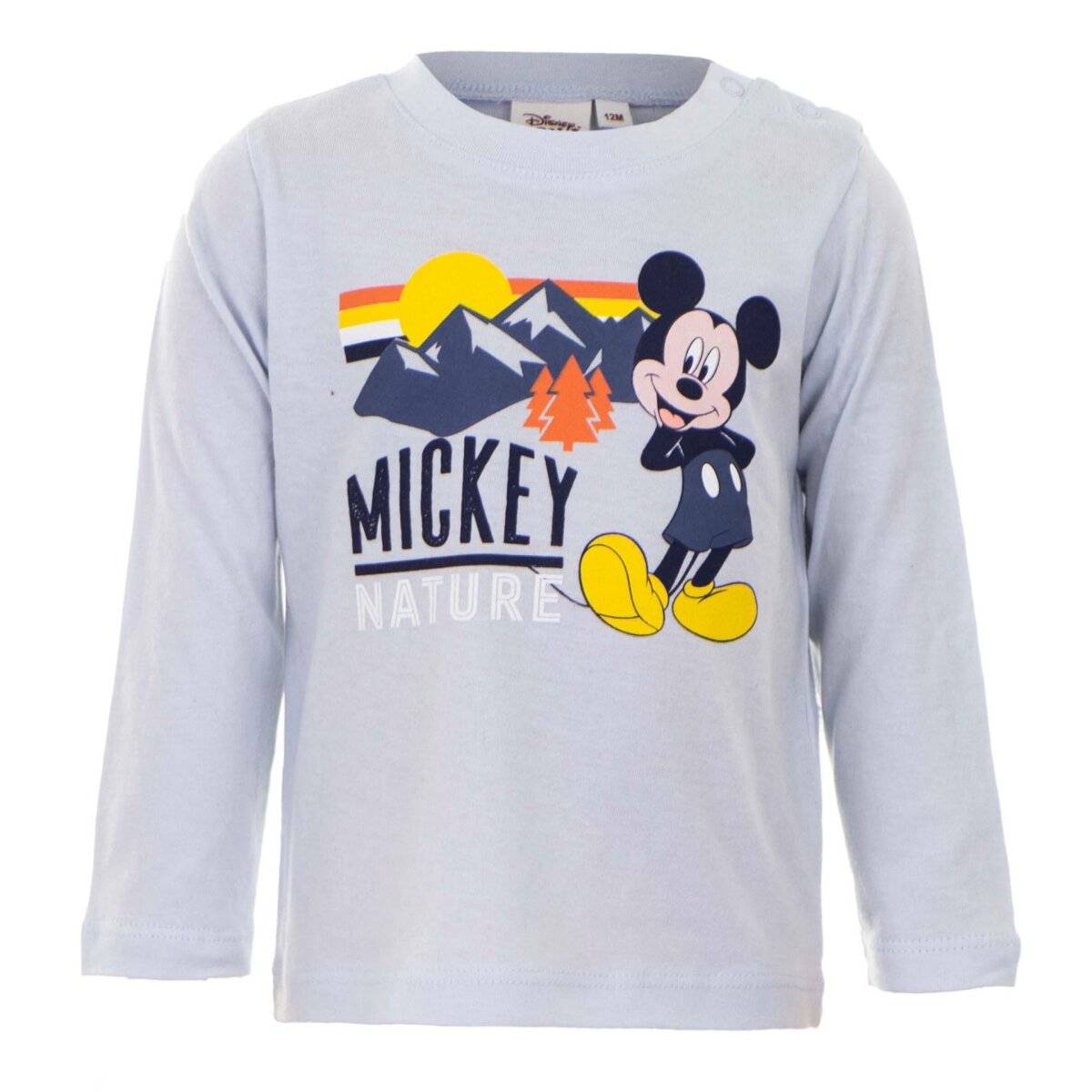 Mickey Mouse Baby Longsleeve 100% Bio Baumwolle niedliches Design Blau 12 Monate