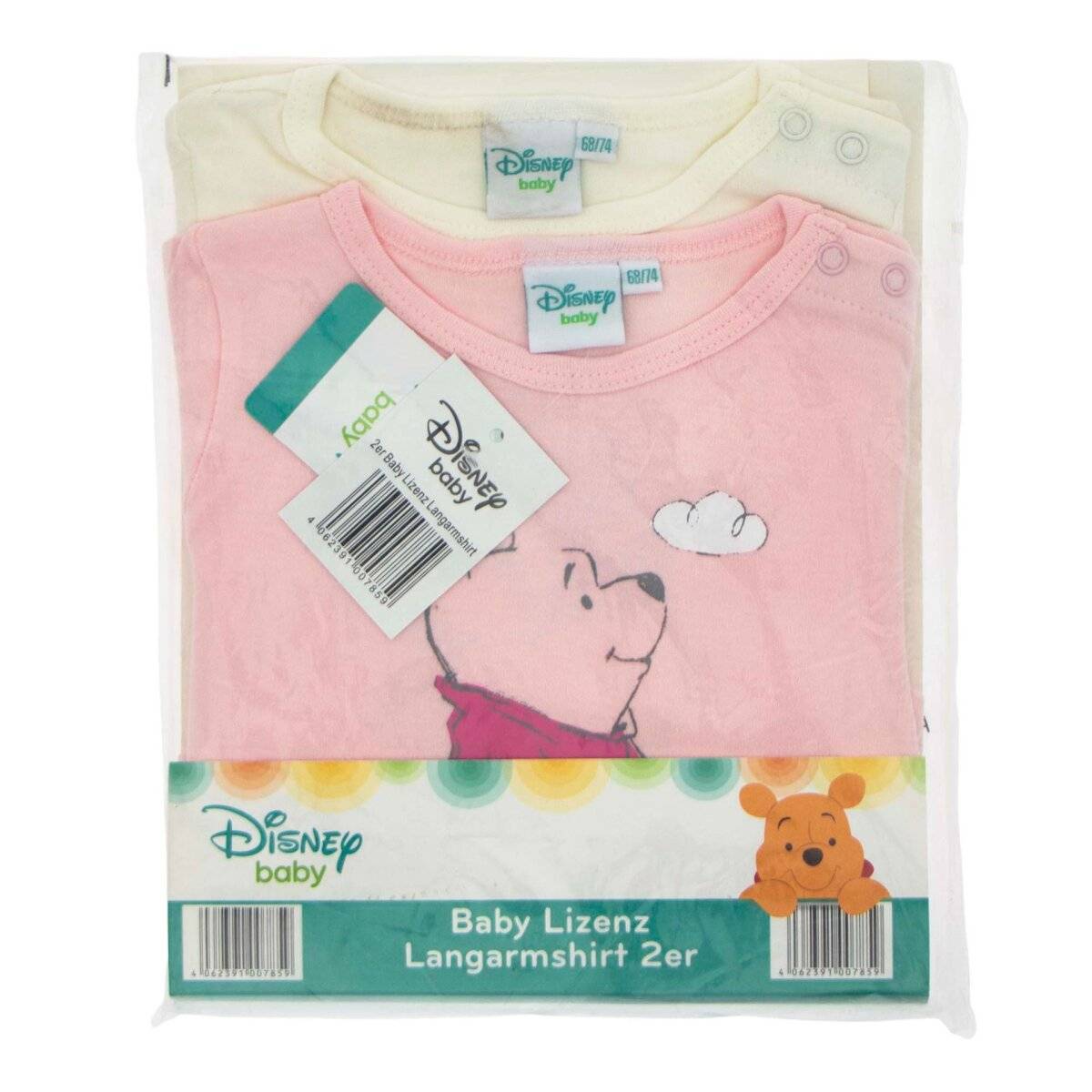 Winnie the Pooh Baby Langarmshirt 2er Pack Rosa 100% Baumwolle 68/74