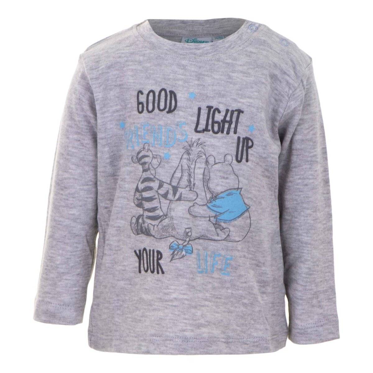 Winnie the Pooh Babyshirts Grau 2er-Pack Langarm hautfreundlich 100% Baumwolle 62/68