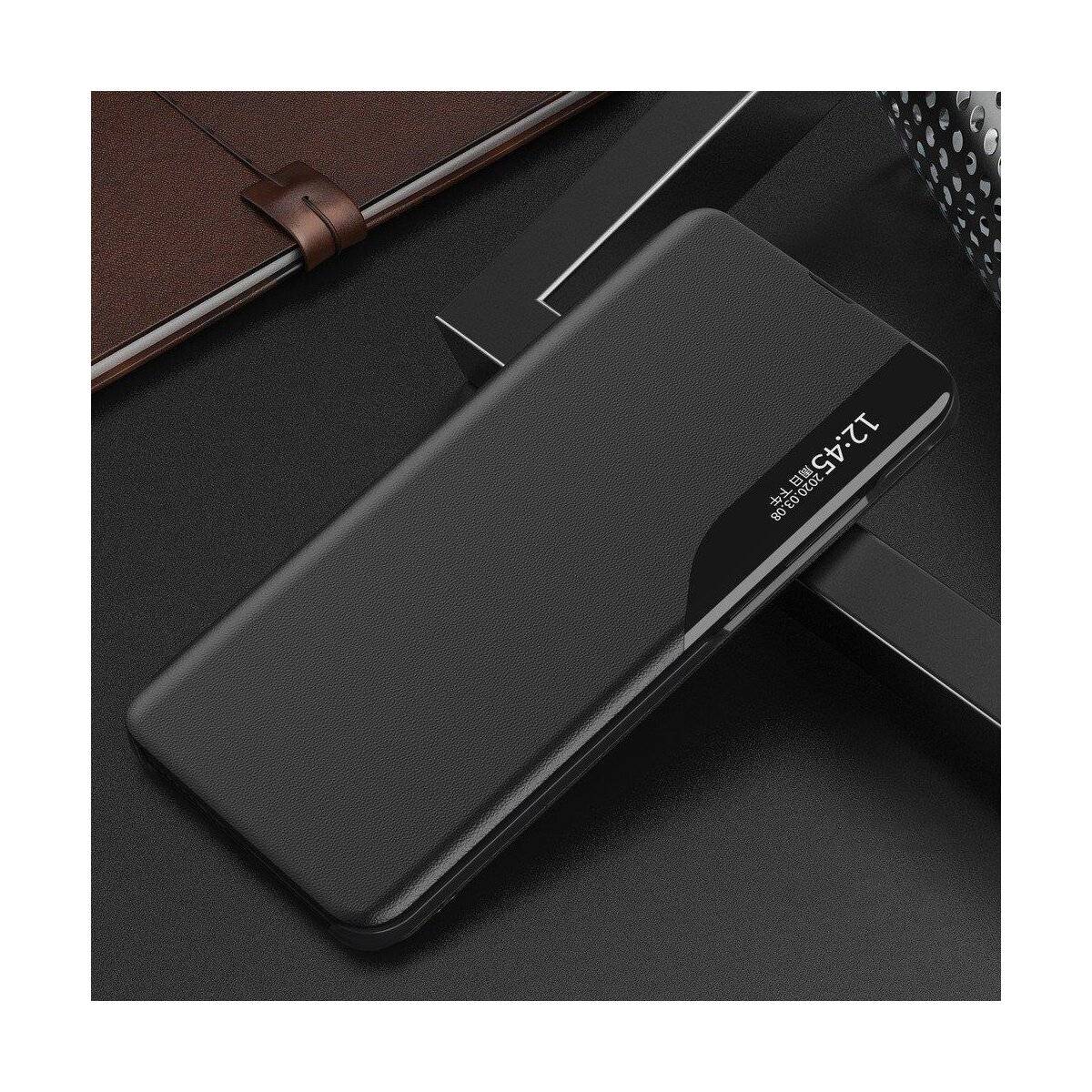 Eco Leather View Hülle mit Klappständer Kompatibel mit Samsung Galaxy A17 5G Blau