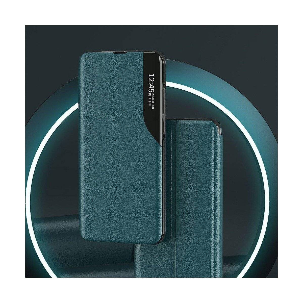 Eco Leather View Hülle mit Klappständer Kompatibel mit Samsung Galaxy A17 5G Blau