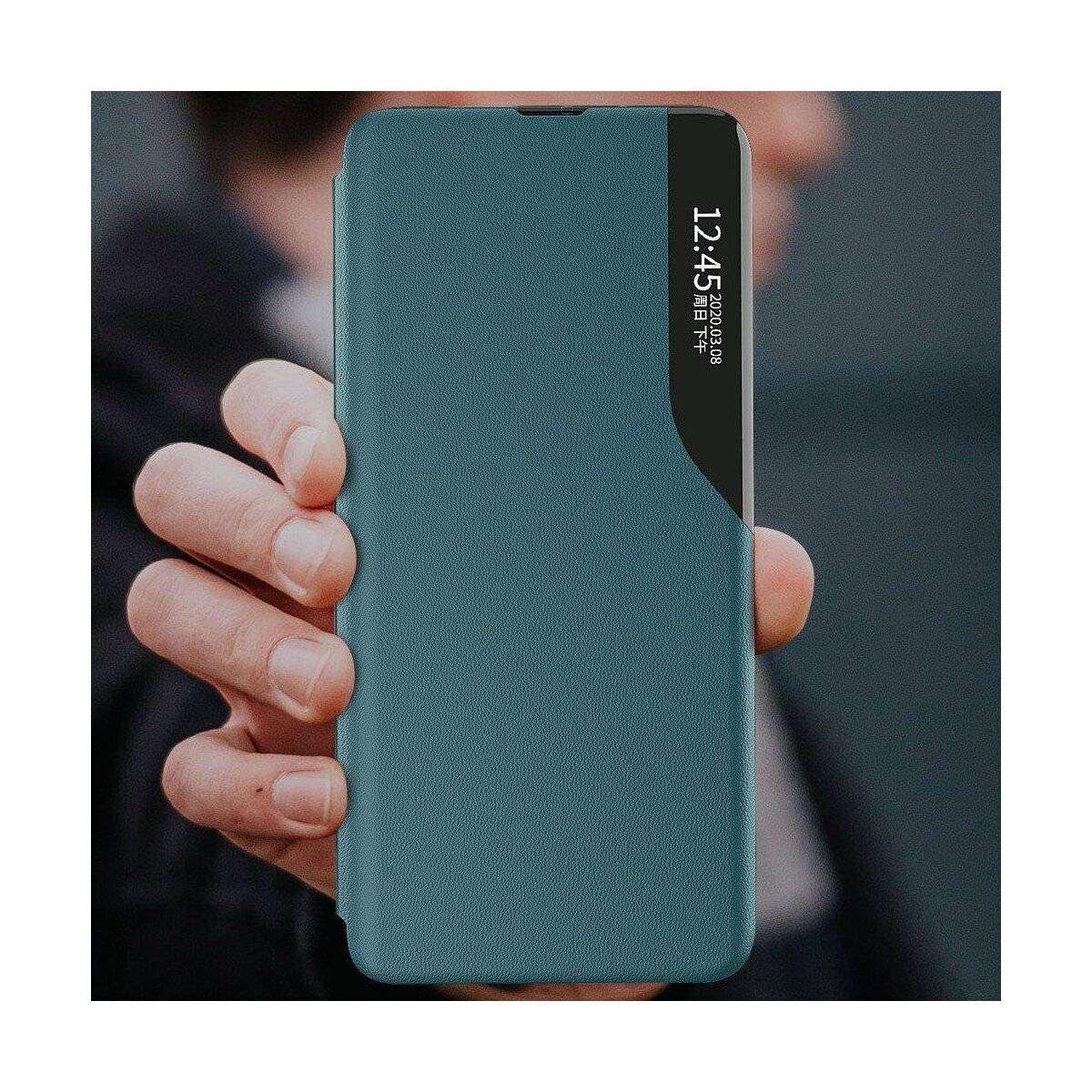 Eco Leather View Hülle mit Klappständer Kompatibel mit Samsung Galaxy A17 5G Blau