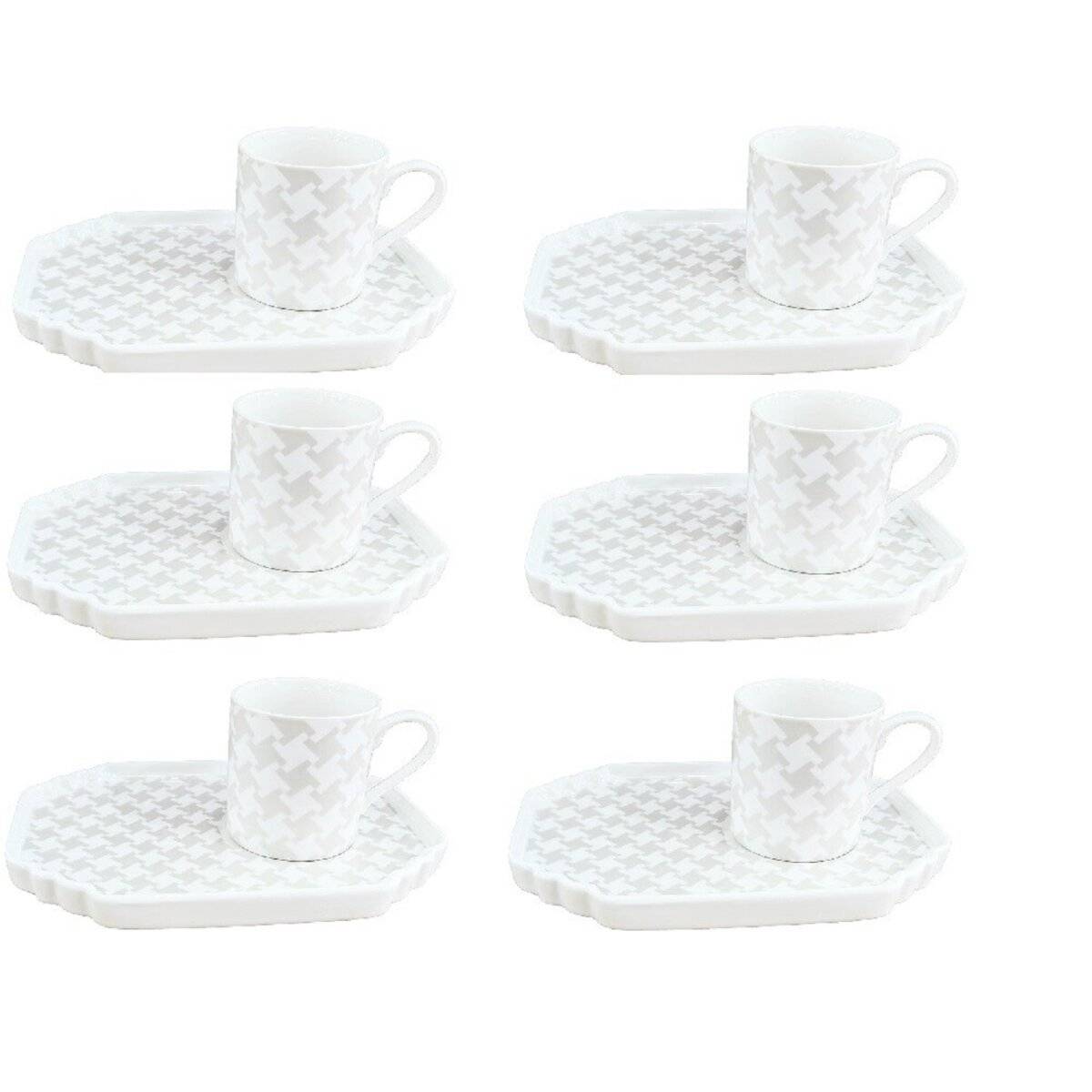 Schäfer 12-teiliges Espresso-Set mit Gebäck-Untertellern 100 ml Tassen Motiv 1