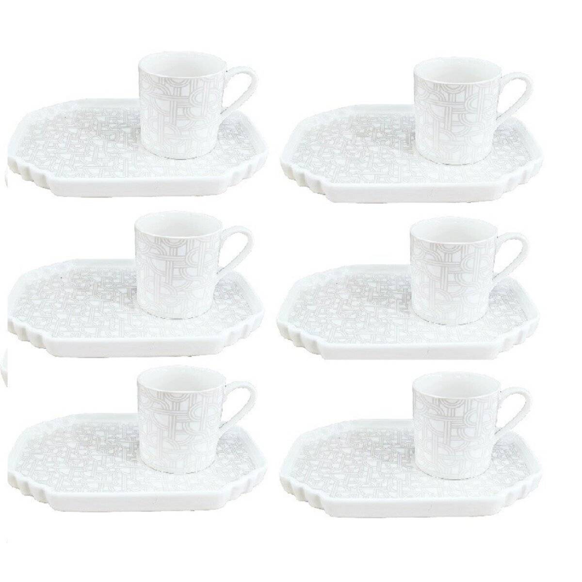 Schäfer 12-teiliges Espresso-Set mit Gebäck-Untertellern 100 ml Tassen Motiv 3