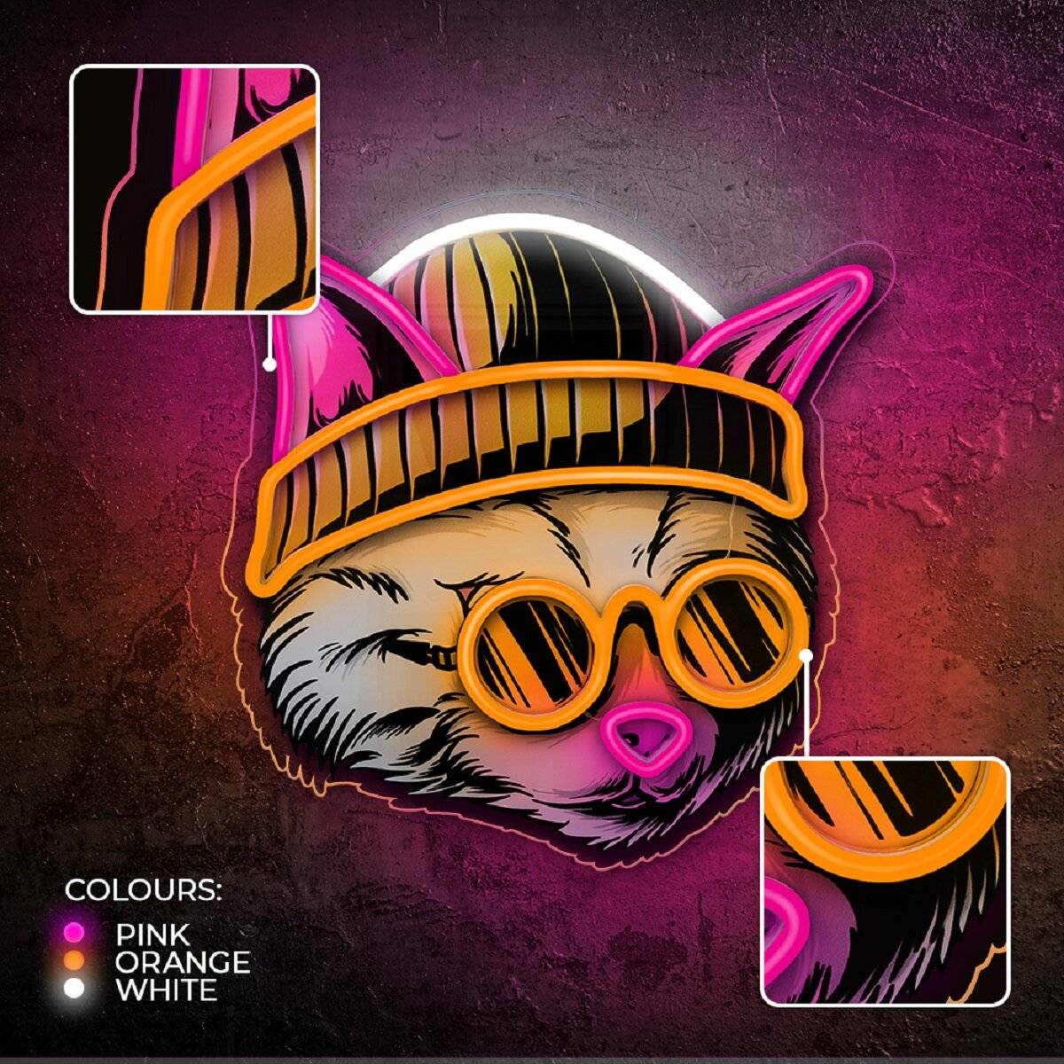 Forever Light LED Neon Art Wandkunst Wanddekoration Dekolicht Cat Dreamer