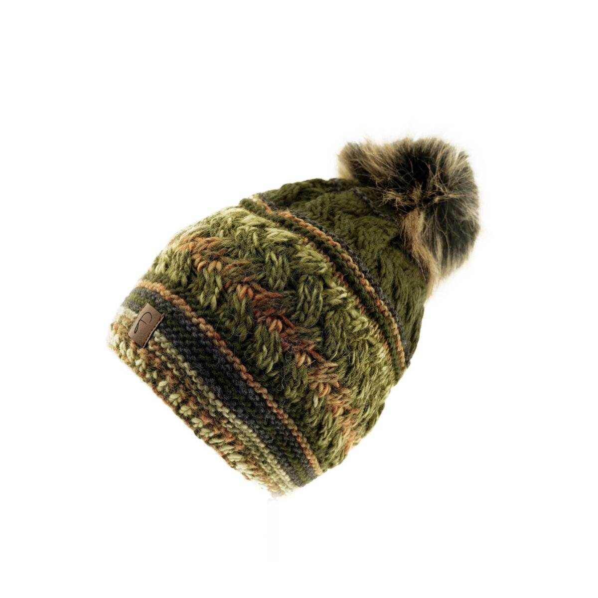 Faera Mütze zum Warmhalten im Herbst Winter-Bommelmütze Strickmütze Innenfutter Motiv 9