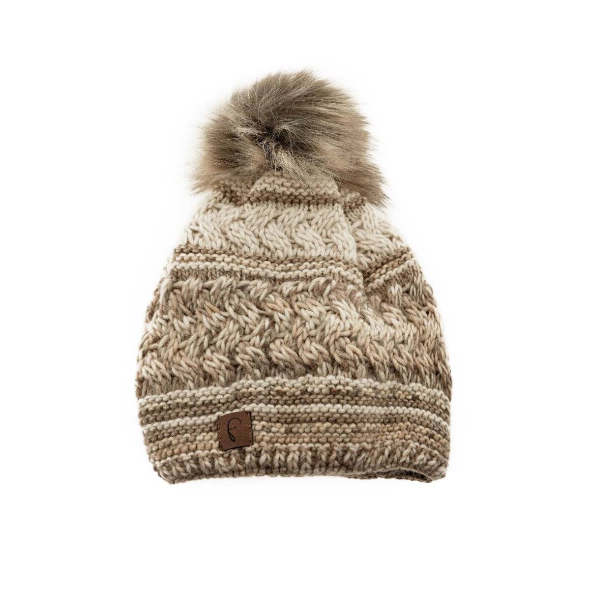 Faera Mütze zum Warmhalten im Herbst Winter-Bommelmütze Strickmütze Innenfutter Motiv 10