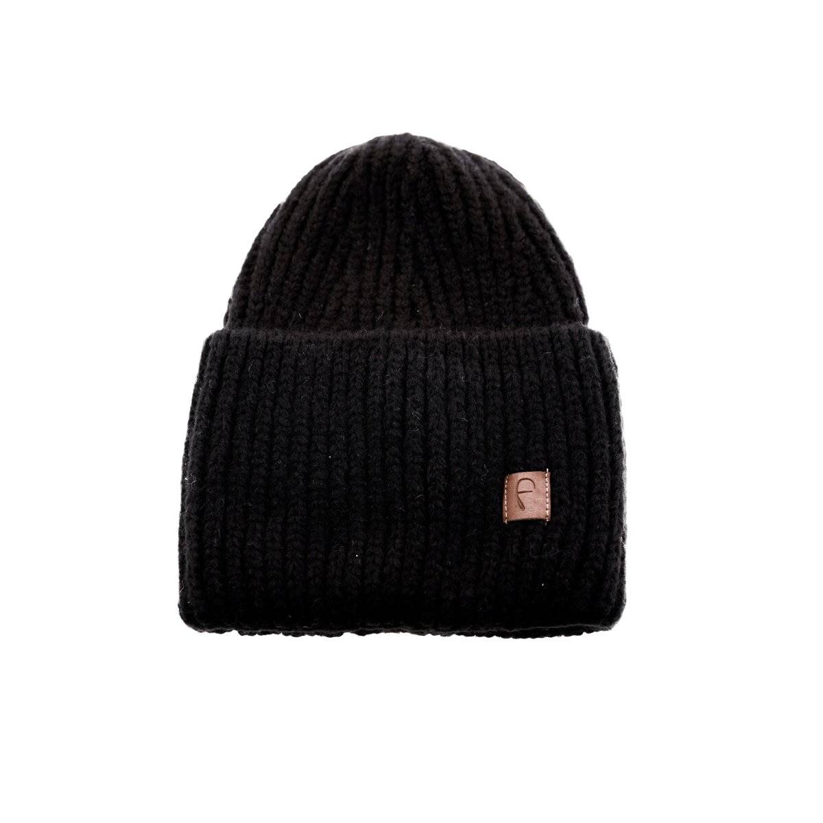 Faera Wintermütze weicher Warmer Grobstrick Beanie Mütze Strickmütze Herren Damen Unisex 78 Schwarz