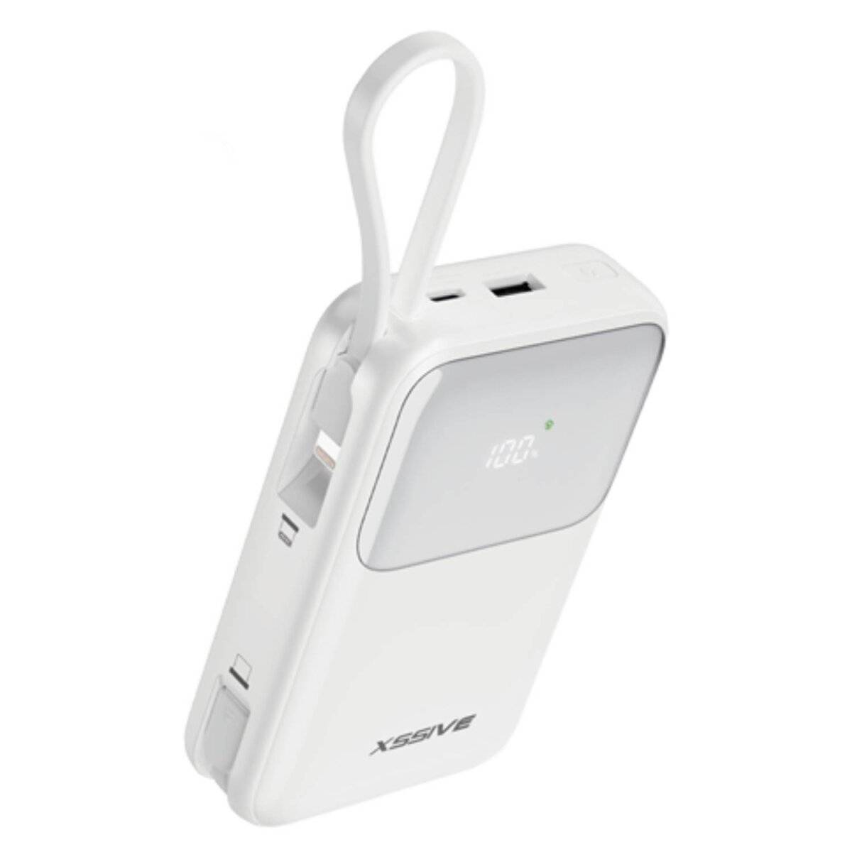 22,5W Power Delivery Schnelllade-Powerbank mit LED-Display Weiß