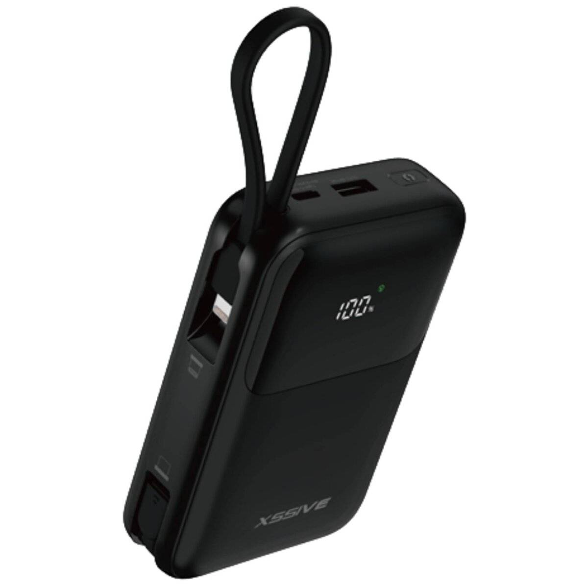 22,5W Power Delivery Schnelllade-Powerbank mit LED-Display Schwarz