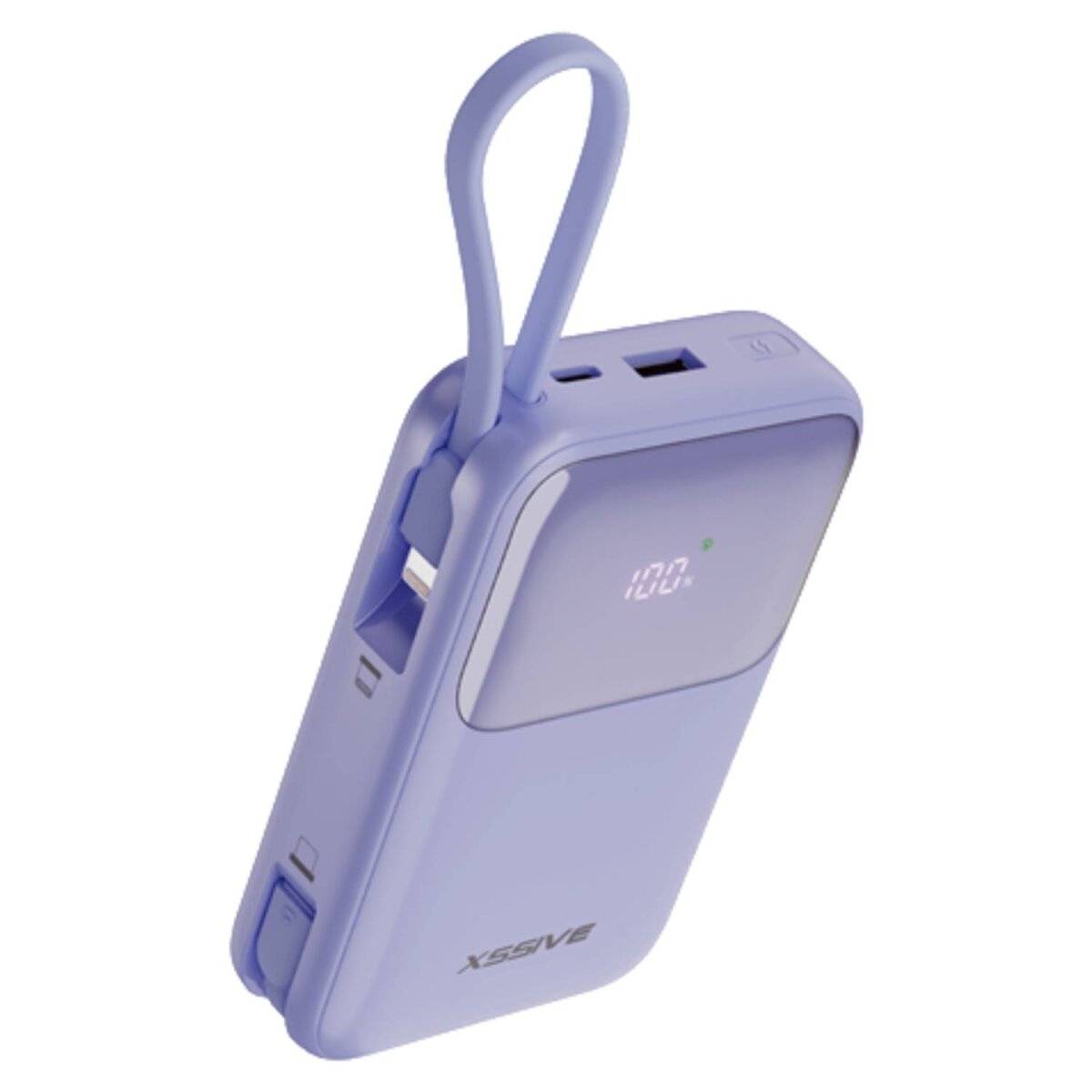 22,5W Power Delivery Schnelllade-Powerbank mit LED-Display Lila