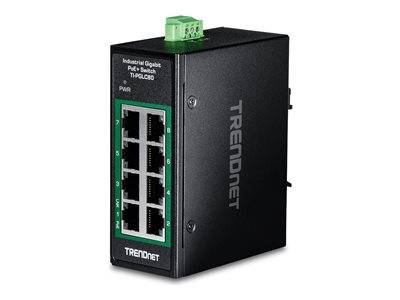 TRENDnet 8-Port Industrial Gigabit PoE+ DIN-Rail Mini Switch Multimedia-Technik Switche