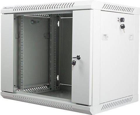 LANBERG 19 9U 600x450 Wandgehäuse Glastür (FlatPack) grau Multimedia-Technik 19