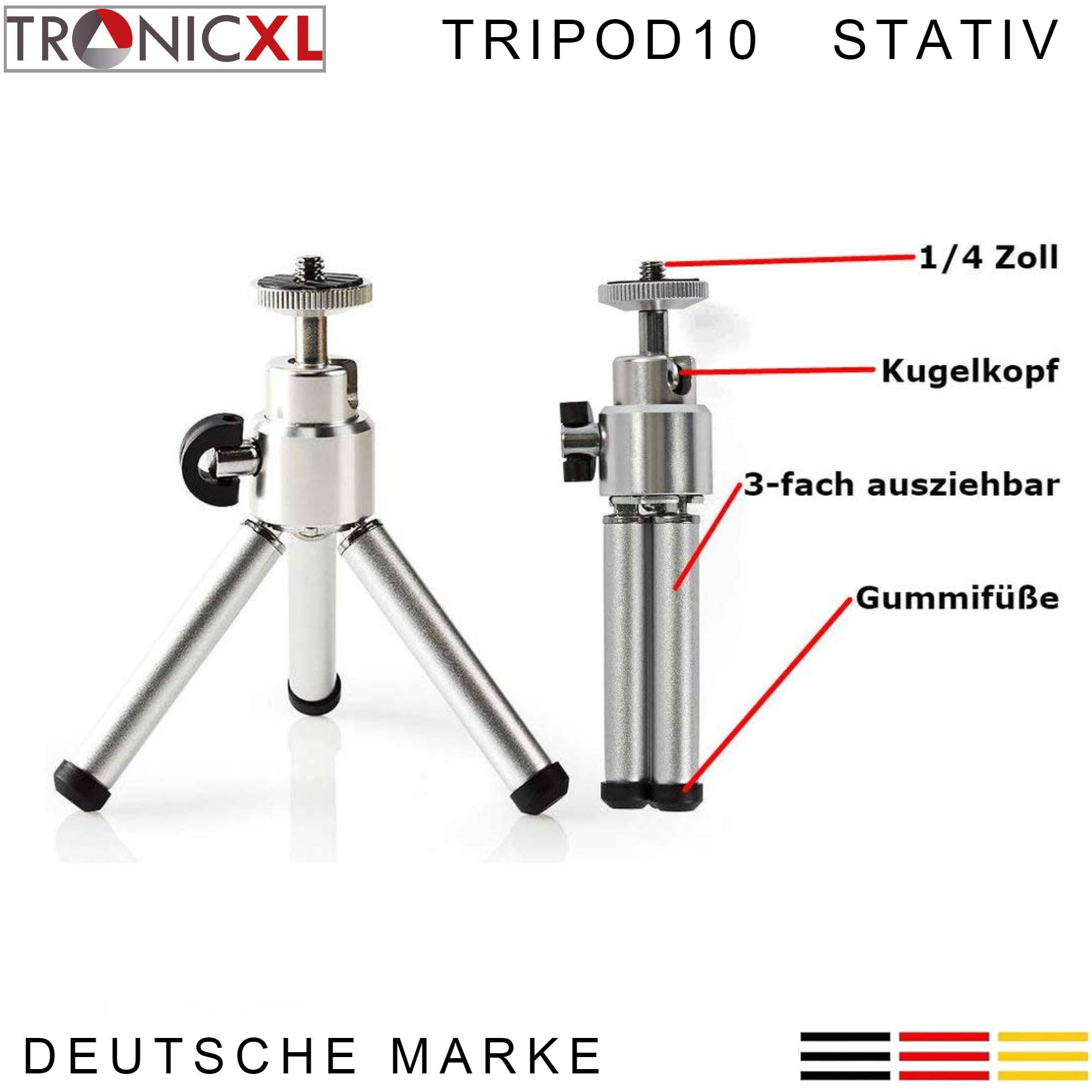 Profi Mini Kamerastativ I Stahl I Kleines Tisch Kamera Stativ Kamerahalterung Kamerahalter Universal Kameras Actioncam