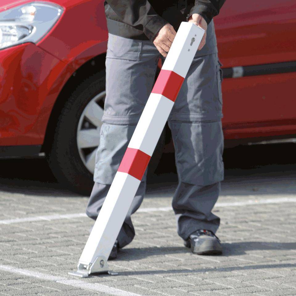 K.57 Universalpfosten Rom, zum Aufdübeln, gleichschließend, weiß/rot, Stahl, 1000mm
