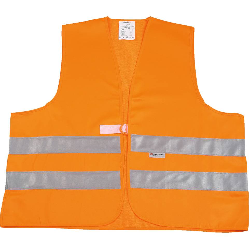 Warnweste, EN ISO 20471, mit Klettverschluss, neonorange, Universalgröße