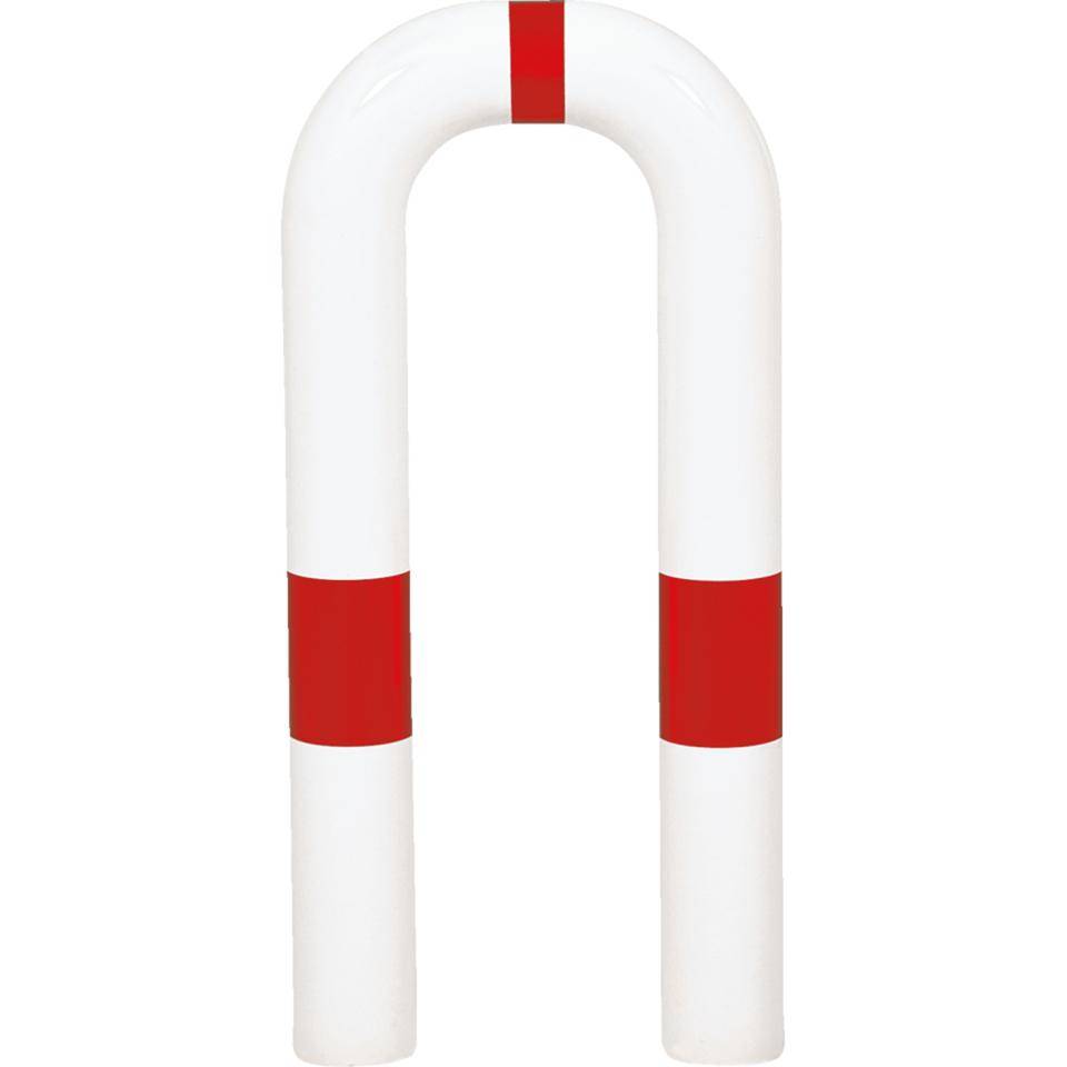 K.57 Schutzbügel,zum Einbetonieren,rot/weiß,Stahl,verzinkt,Ø76mm,300x650(1050)mm