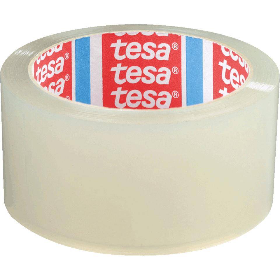 tesa Geräuscharmes Verpackungsklebeband, transparent, PP, 50mm, 66m/Rolle, 6Rollen/VE