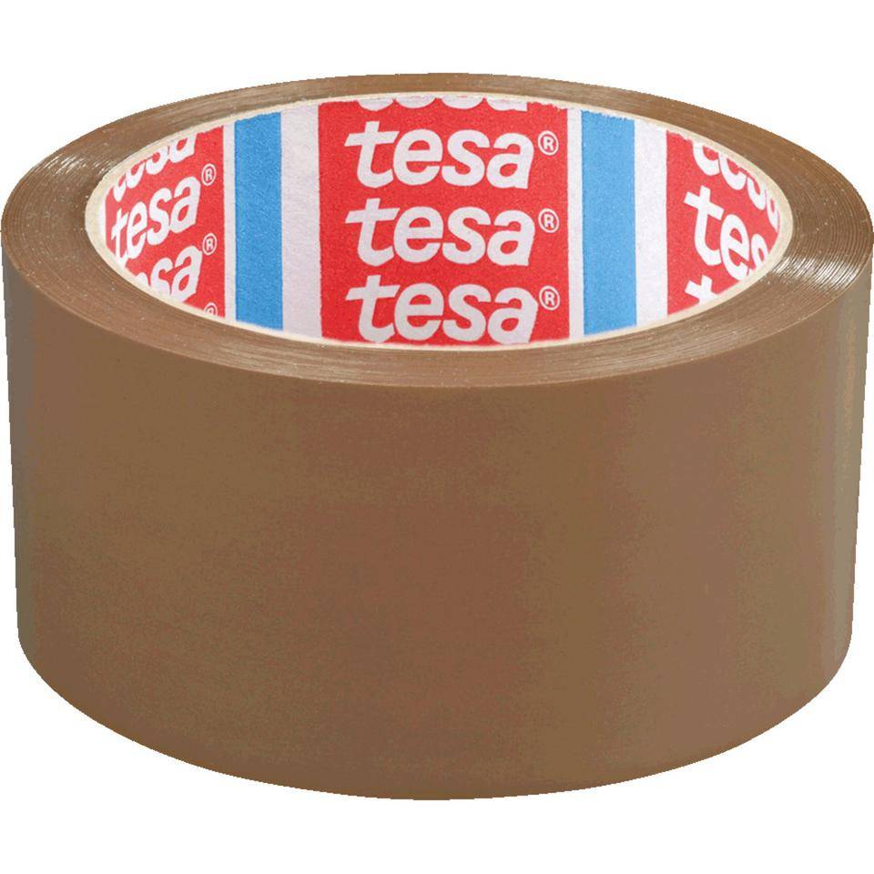 tesa Geräuscharmes Verpackungsklebeband, braun, PP, 50mm, 66m/Rolle, 6 Rollen/VE