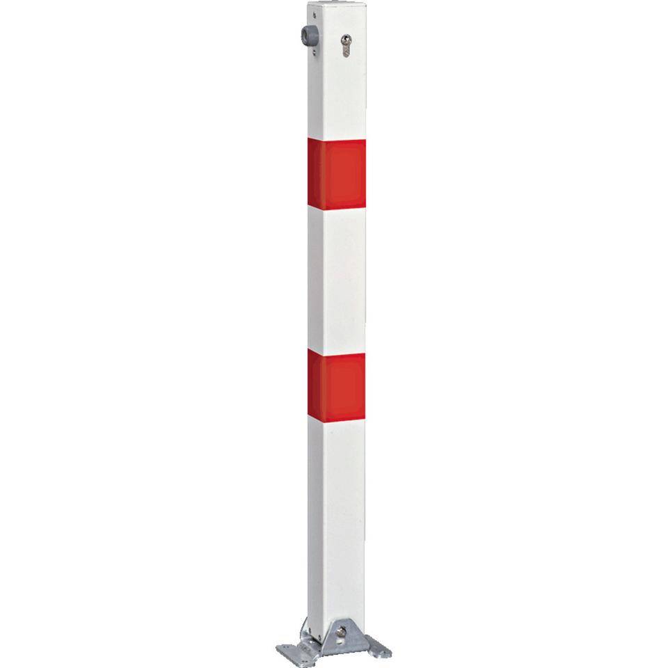 Universalpfosten Rom, zum Aufdübeln, weiß/rot, Stahl, Höhe 1000mm