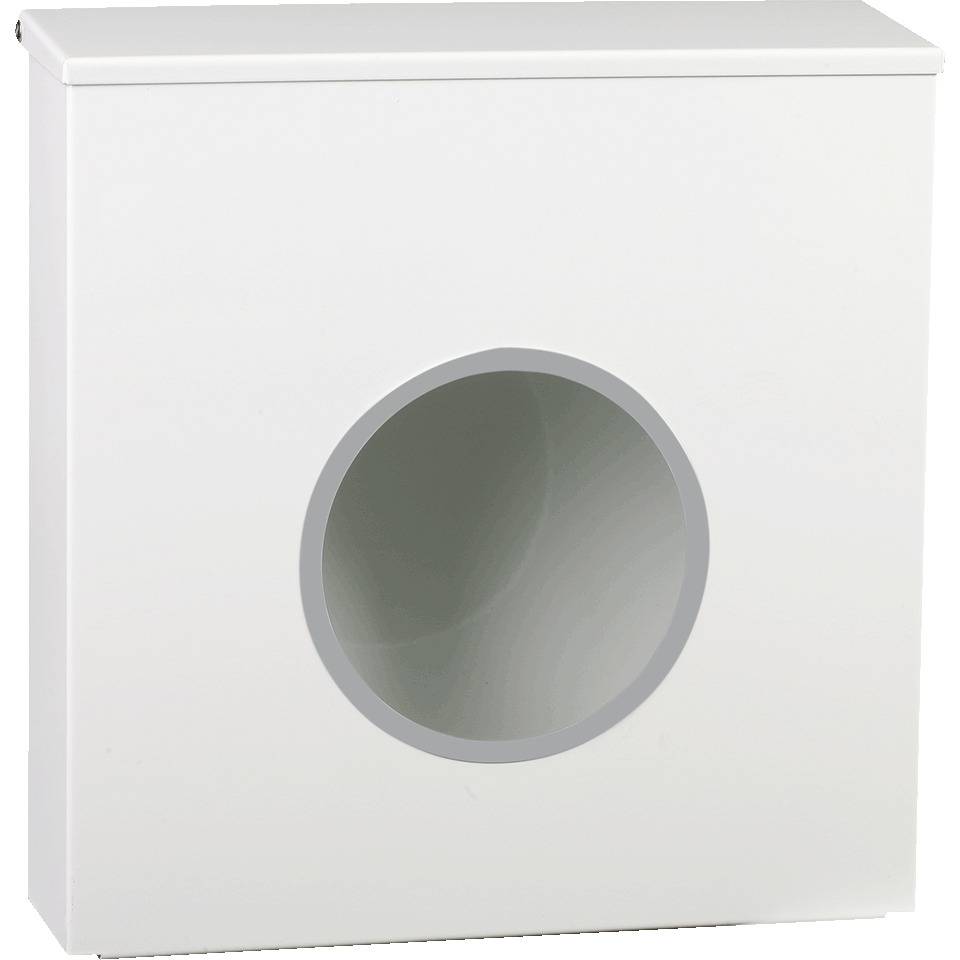 Spender für Einweghauben, mit Deckel, weiß, Edelstahl X6Cr13, 320x330x90mm