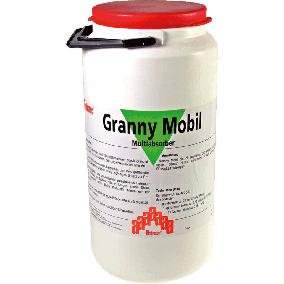 ambratec Granny Mobil, Ölbinder-Granulat, für Flüssigkeiten, hohe Ergiebigkeit, 2 kg