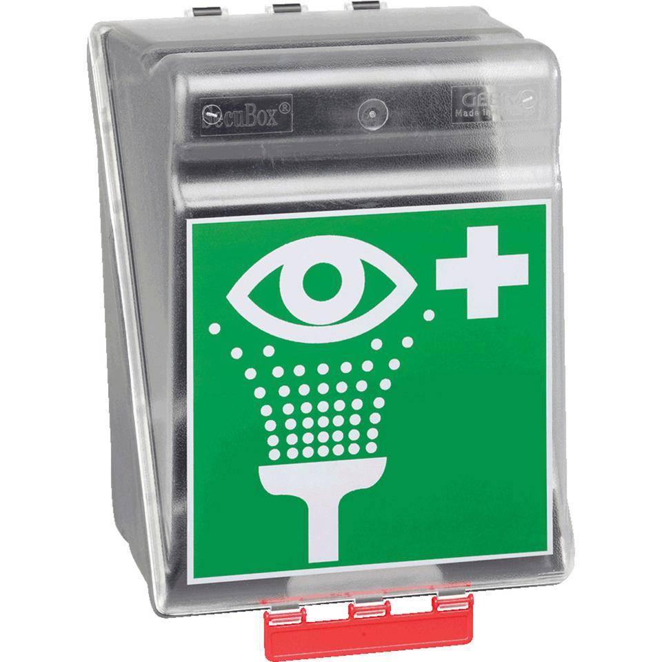 SecuBox Maxi, Pikto Augenspülstation, transparent/schwarz, Kunststoff, 236x315x200mm