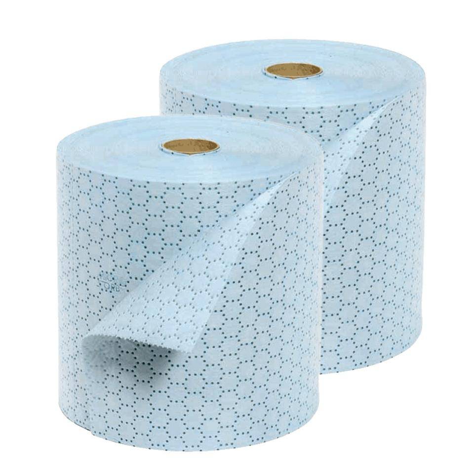 Öl-Sorbent Rolle, blau, Polypropylen, 400mm, 40m, Aufnahme 68 l/Rolle, 2Rollen/VE