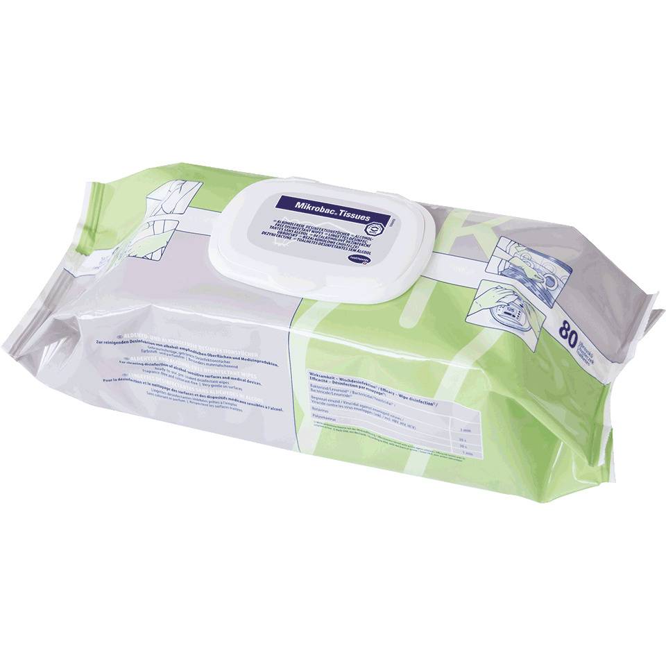 HARTMANN Desinfektionstücher Mikrobac®, wiederverschließbar, 180x200mm, 80 Stück/Packung