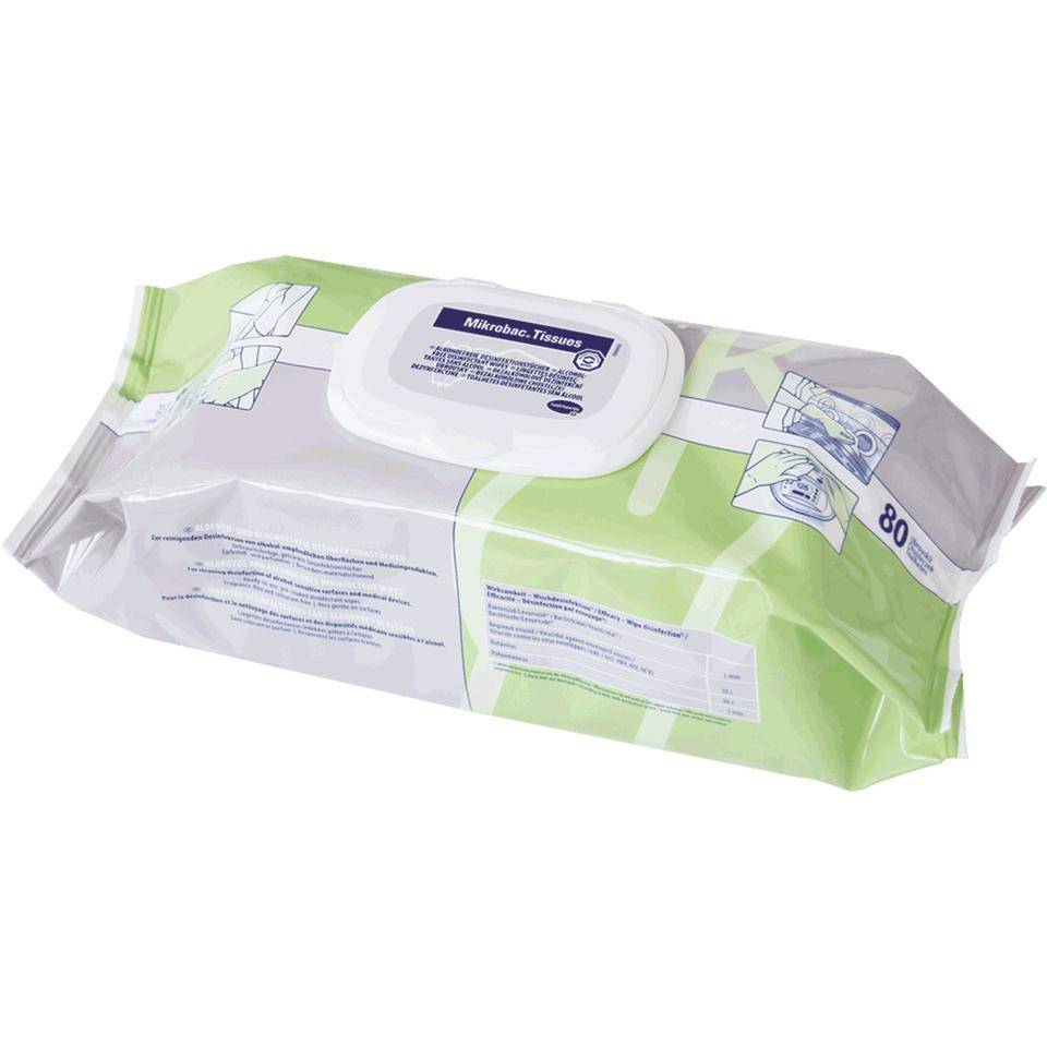 HARTMANN Desinfektionstücher Mikrobac®, wiederverschließbar, 180x200mm, 80 Stück/Packung