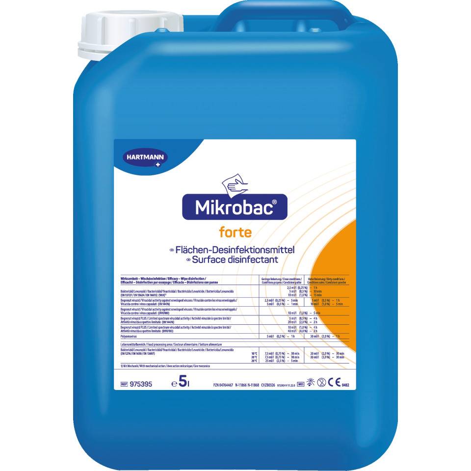 HARTMANN Flächen-Desinfektionsmittel Mikrobac® forte, 5 Liter Konzentrat/Kanister