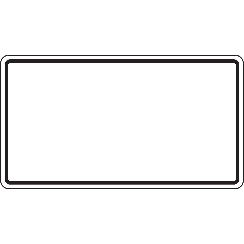Verkehrszeichen blanko, weiß/schwarz, Aluminium RA1, reflektierend, 231x420mm