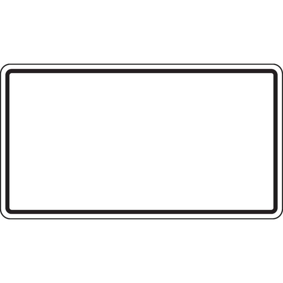 Verkehrszeichen blanko, weiß/schwarz, Aluminium RA2, reflektierend, 231x420mm