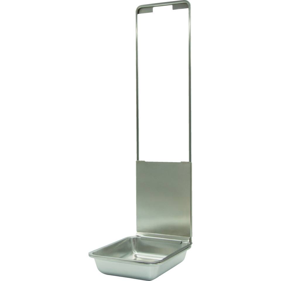 Halterung, mit Auffangschale und Spritzschutz, Edelstahl, 148x650mm