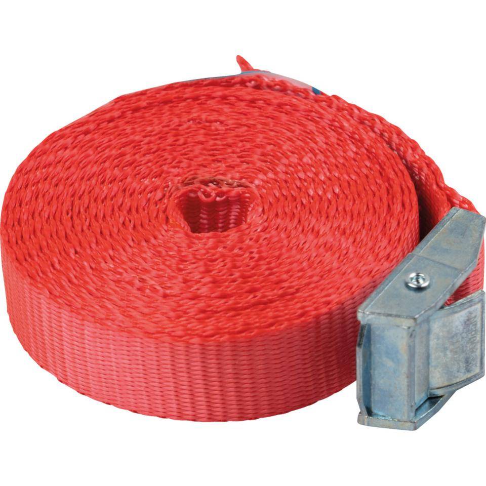 MTPro Klemmschlossgurt 425, DIN EN 12195-2, einteilig, mit Klemmschloss, rot, 25mmx4m