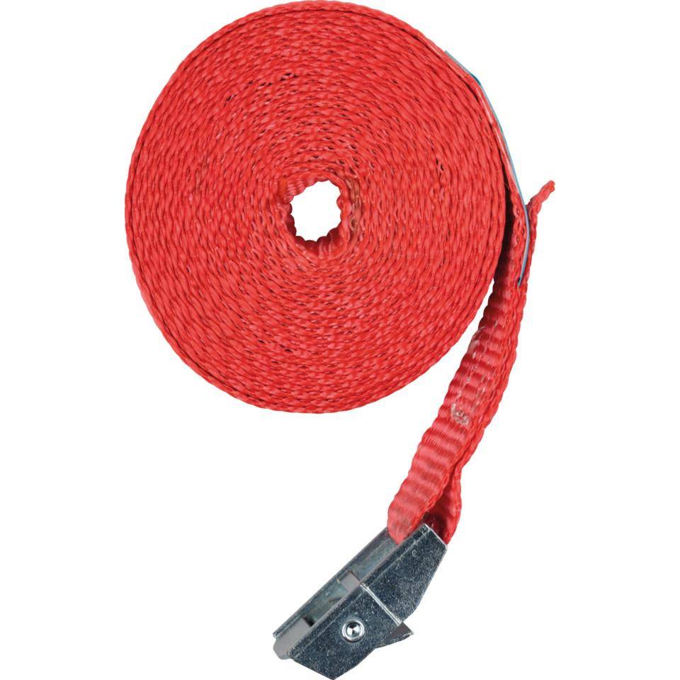 MTPro Klemmschlossgurt 425, DIN EN 12195-2, einteilig, mit Klemmschloss, rot, 25mmx4m