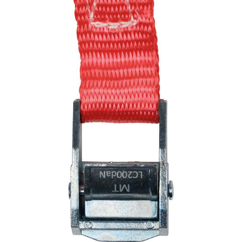 MTPro Klemmschlossgurt 425, DIN EN 12195-2, einteilig, mit Klemmschloss, rot, 25mmx4m