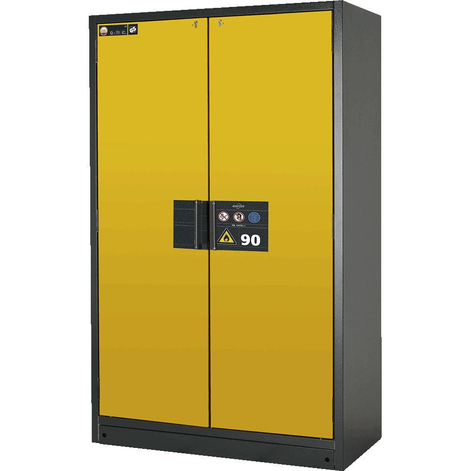 asecos Sicherheitsschrank Serie Q, 2-türig, sicherheitsgelb, 1193x1953x615mm