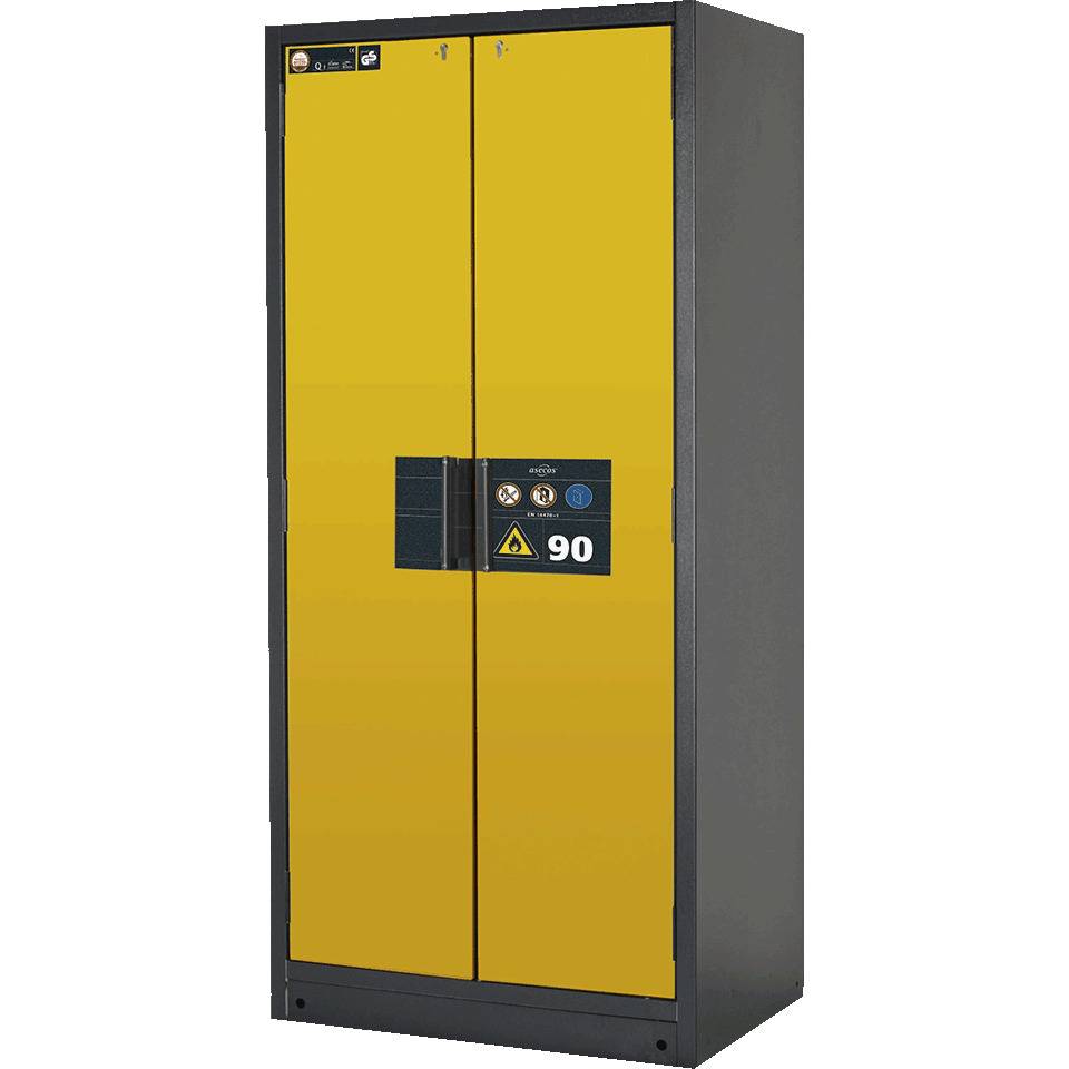 asecos Sicherheitsschrank Serie Q, 2-türig, sicherheitsgelb, 893x1953x615mm