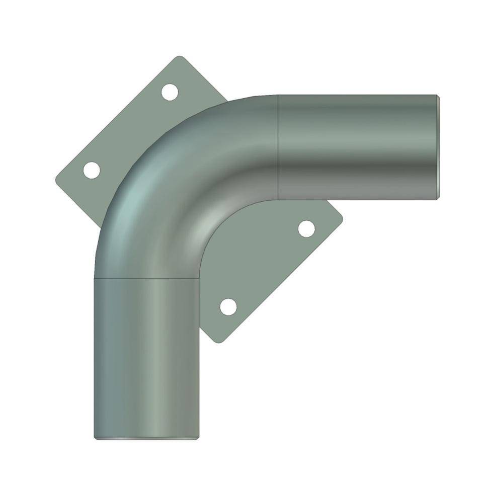 K.57 90° Winkel für Rollstopp Baukastensystem, Stahl feuerverzinkt, 250mm, Ø76mm