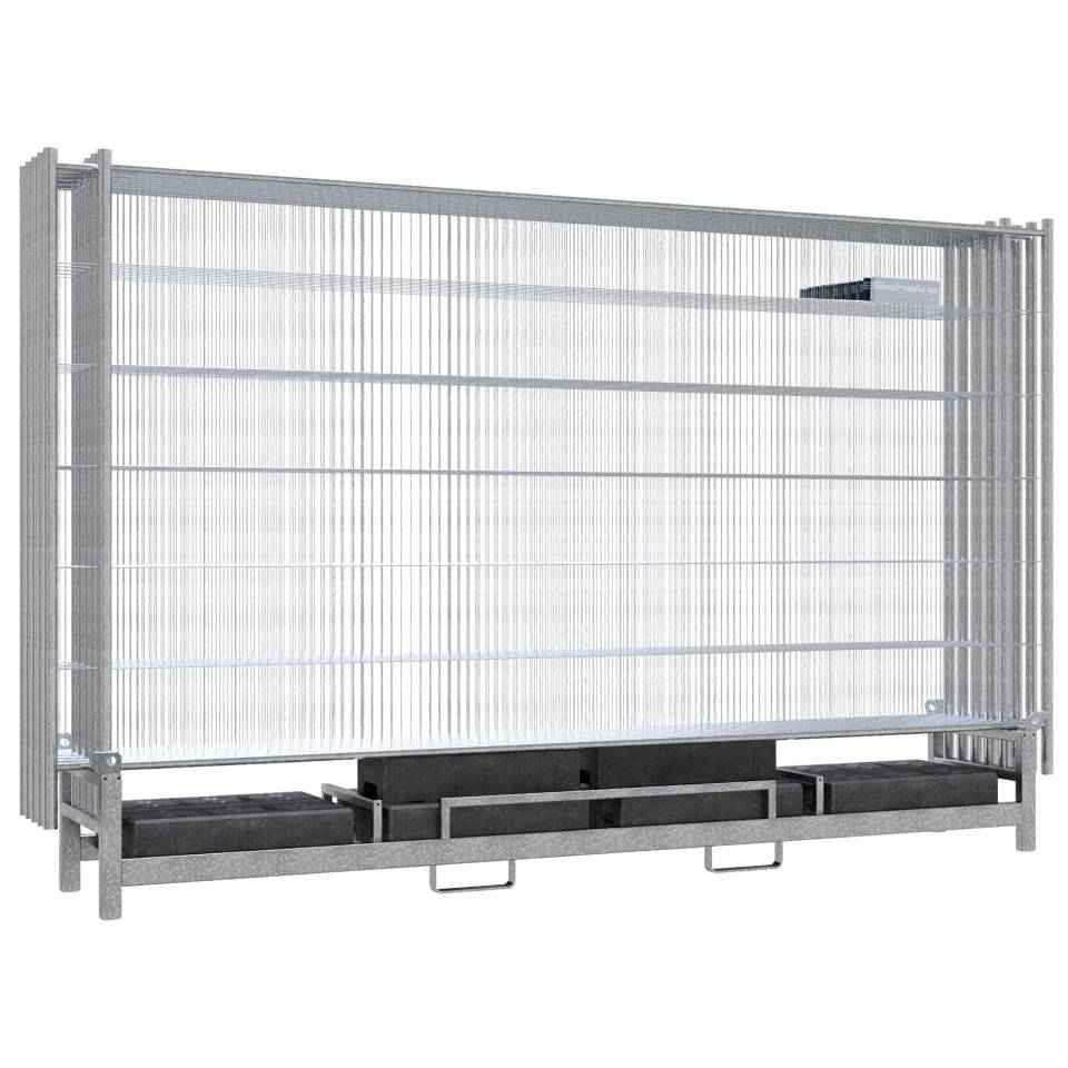 Schake Bauzaun-Set Profi, bestehend aus 10 Mobil-Bauzäunen, 10 Füßen, Twinpalette
