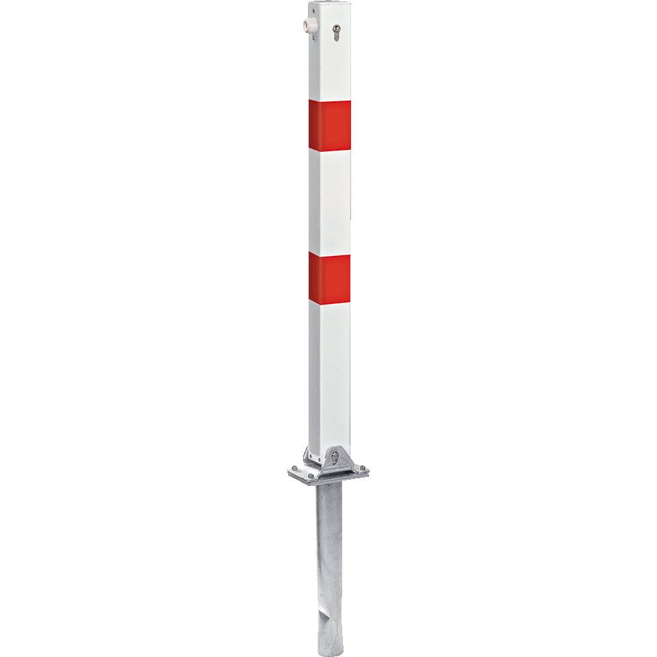 K.57 Universalpfosten Rom, zum Einbetonieren, gleichschließend, weiß/rot, Stahl, 1000mm