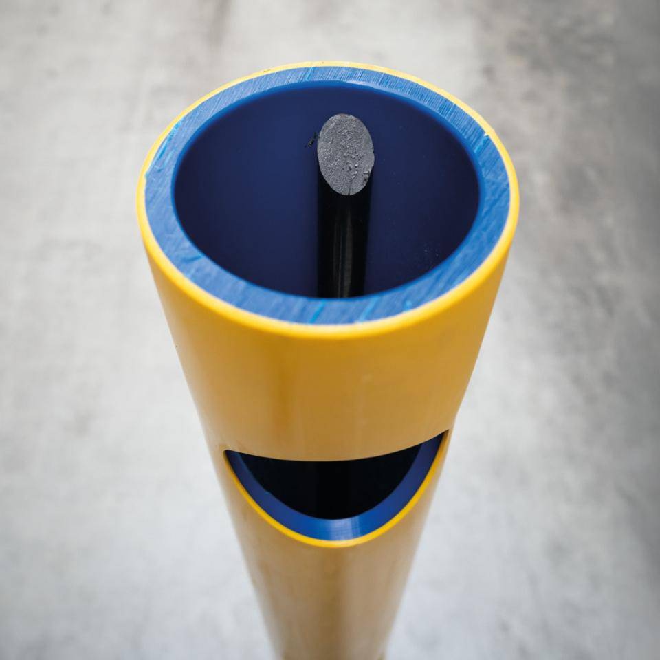 K.57 Start- und Endpfosten für Baukasten-Geländersystem, gelb, Höhe:1200mm, Ø140mm