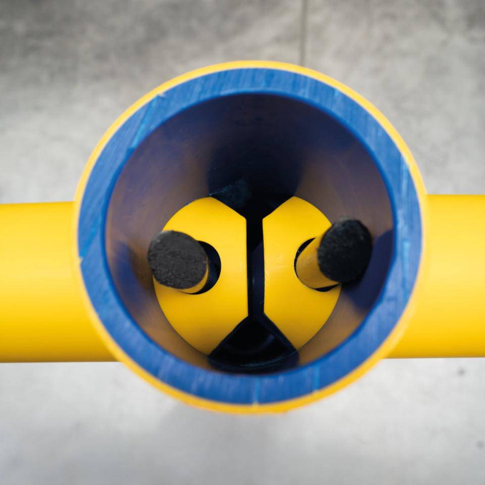 K.57 Mittelpfosten für Baukasten-Geländersystem, gelb, Höhe:1200mm, Ø140mm
